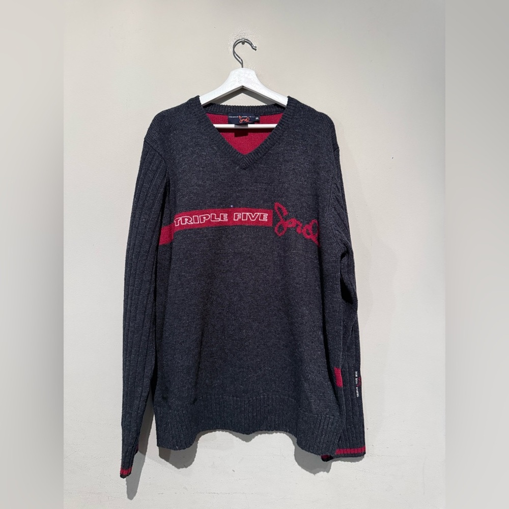 Triple 5 Soul Sweater Men XXL
Streetwear Lambswool Blend 90s
Y2K Gray Red